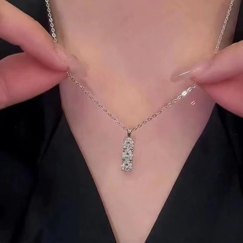 Round Cut Moissanite Star Necklace — 0.5ct, D-color, VVS1, 925 Sterling Silver
