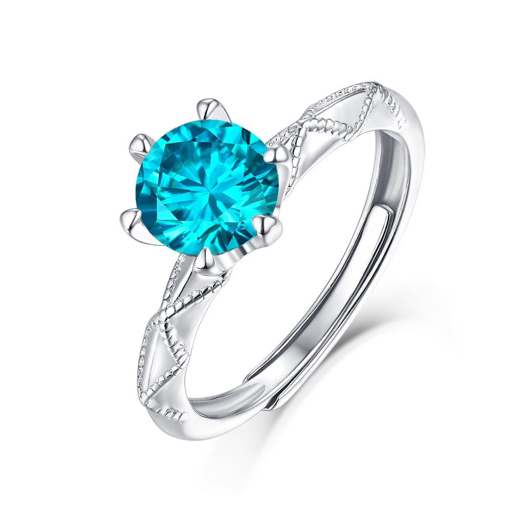 Fareshin Round Cut Heart - , D Color, Vvs1, Moissanite Ring - 1ct / 18K Gold Vermeil - additional product view | FARESHIN