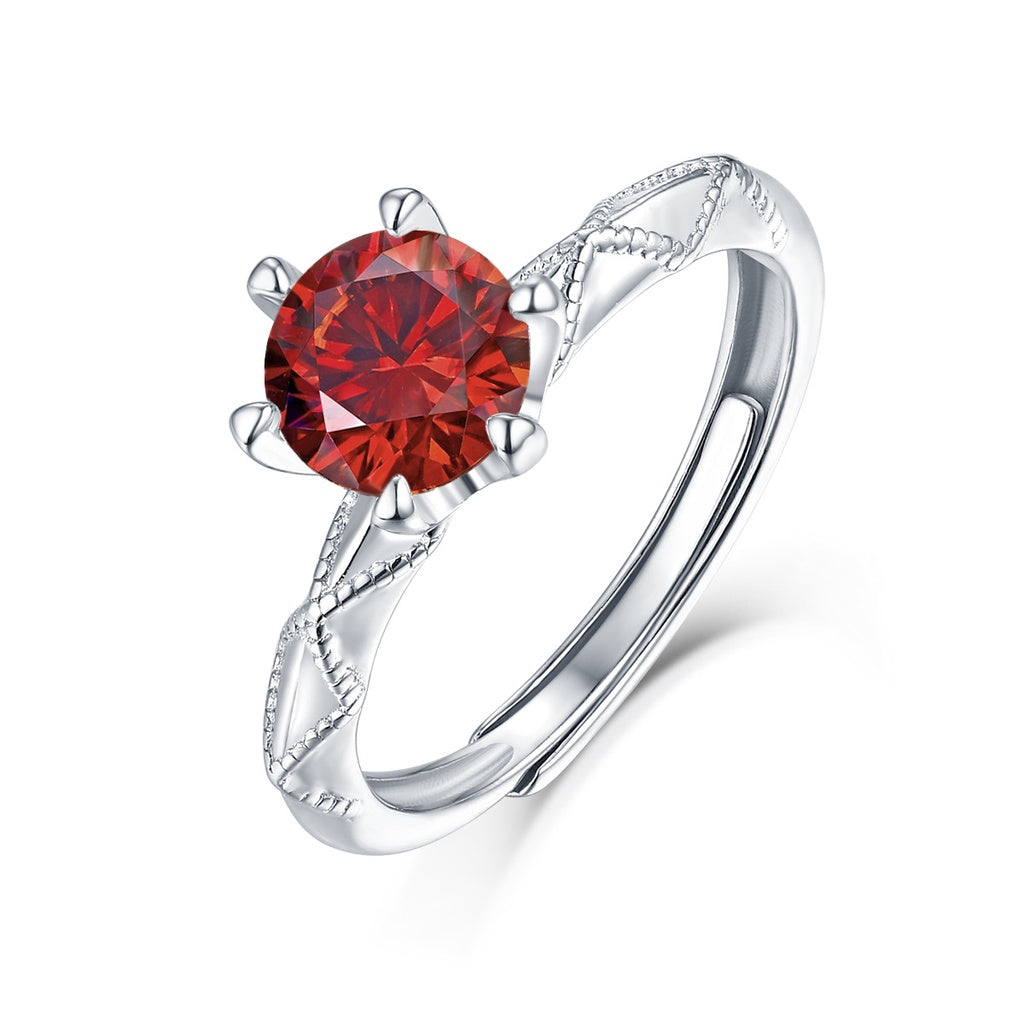 Fareshin Round Cut Heart - , D Color, Vvs1, Moissanite Ring - 1ct / 18K Gold Vermeil - additional product view | FARESHIN