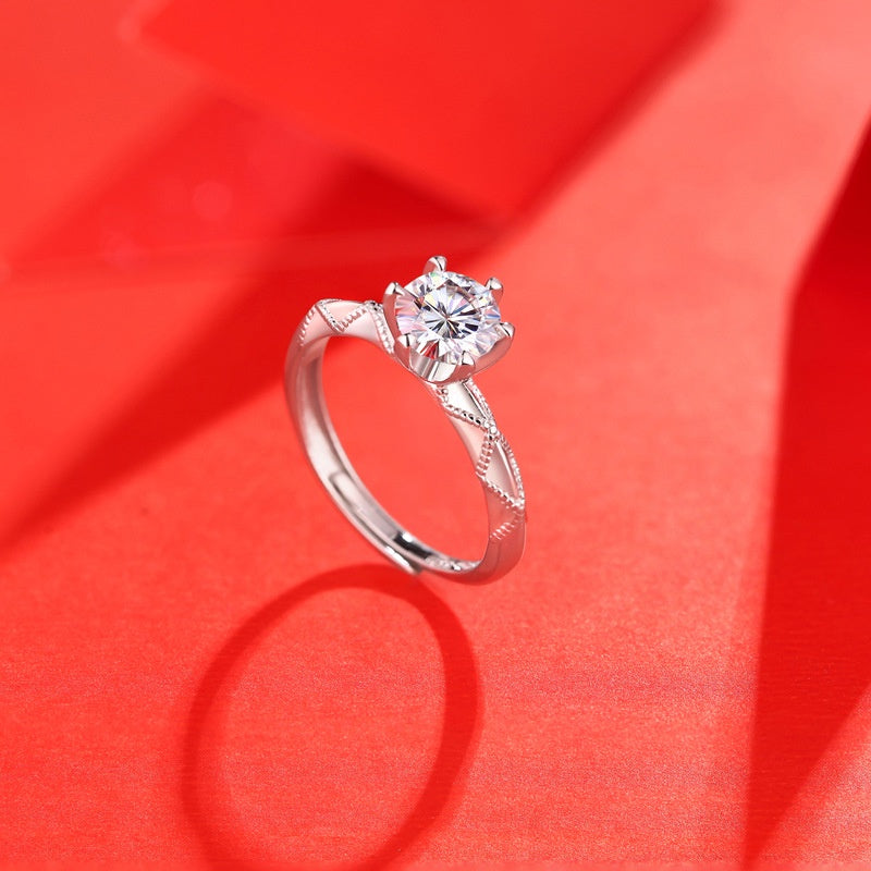 Round Cut Moissanite Heart Ring — 0.5ct, D-color, VVS1, 18K Gold Vermeil