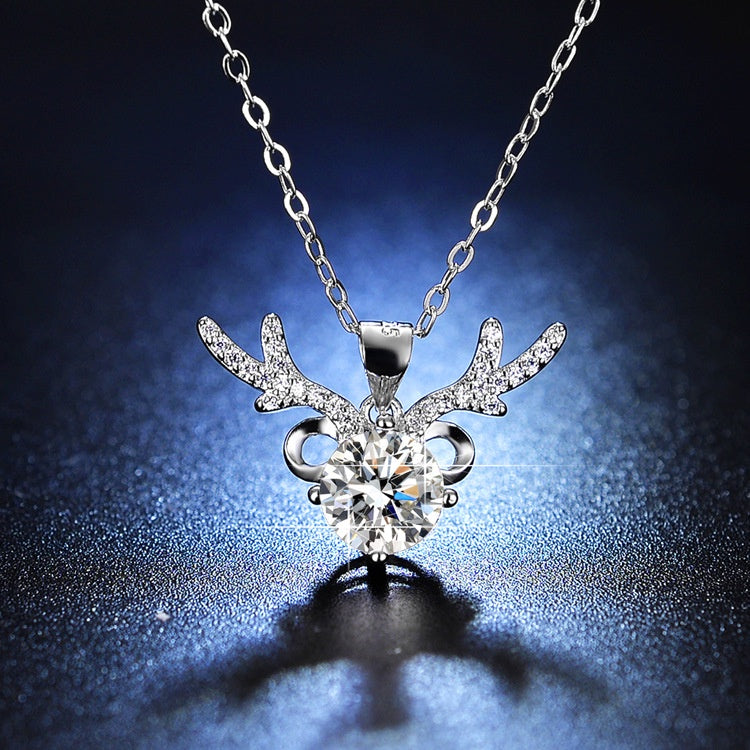 Round Cut Moissanite Classic Necklace — 0.5ct, D-color, VVS1, 925 Sterling Silver