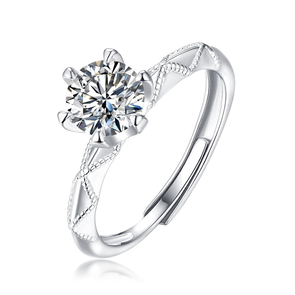 Fareshin Round Cut Heart - , D Color, Vvs1, Moissanite Ring - 1ct / 18K Gold Vermeil - additional product view | FARESHIN