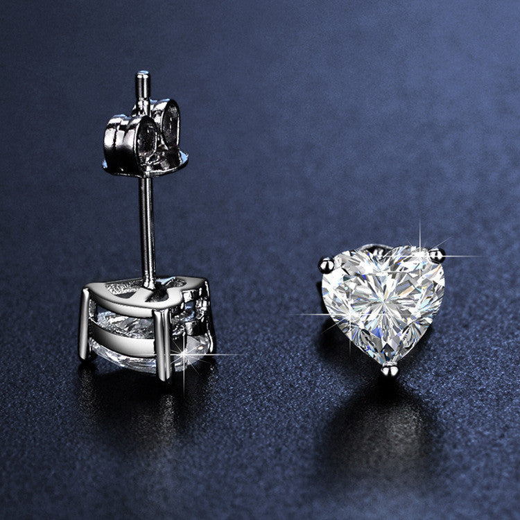 Round Cut Moissanite Heart Ring — 0.5ct, D-color, VVS1, 925 Sterling Silver