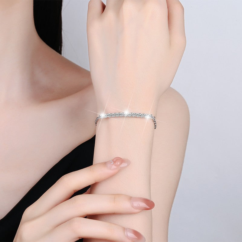 Round Cut Moissanite Classic Bracelet — 1.3ct, D-color, VVS1, 925 Sterling Silver