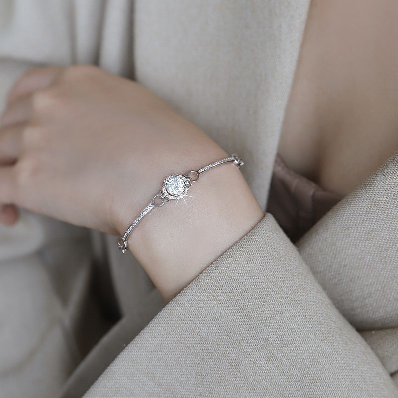 Round Cut Moissanite Classic Bracelet — 0.5ct, D-color, VVS1, 925 Sterling Silver