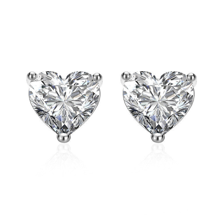 Round Cut Moissanite Heart Ring — 0.5ct, D-color, VVS1, 925 Sterling Silver